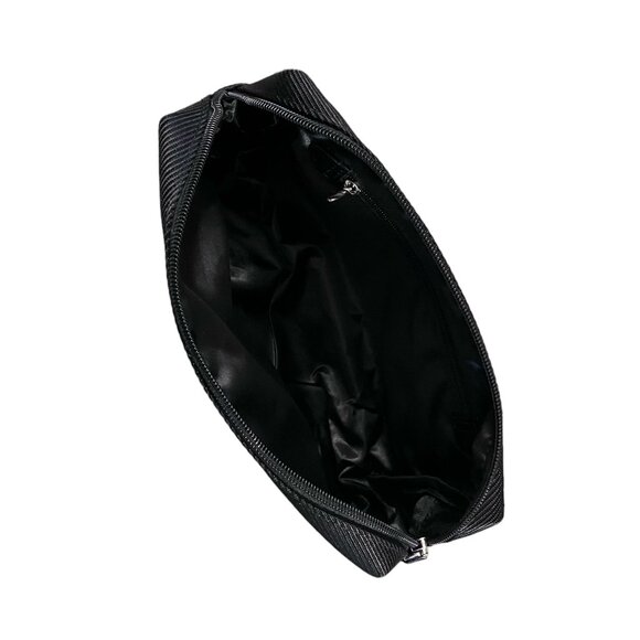 Ecco Men's Canvas Twill Black Zip Top Toiletry Cosmetic Travel Bag Pouch 9.5"x6" - Picture 4 of 4